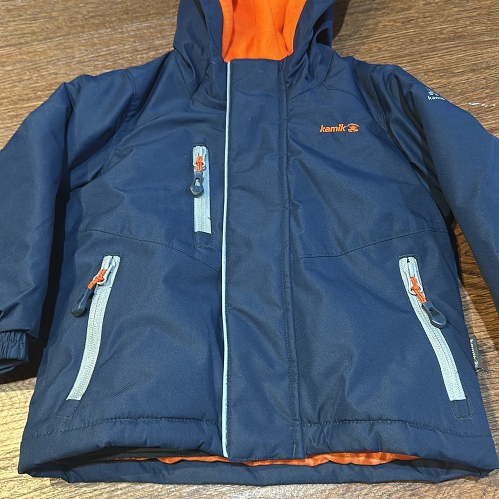 Kamik boys blue and orange winter coat size 24M - Picture 2 of 7